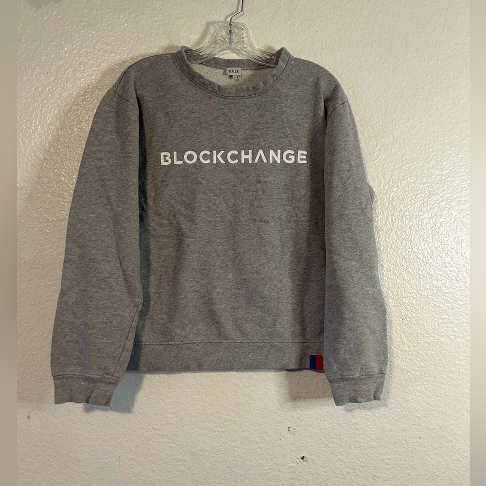 Men’s KULE M Gray Crewneck Sweater with Ribbed‎ Details Streetwear Urban